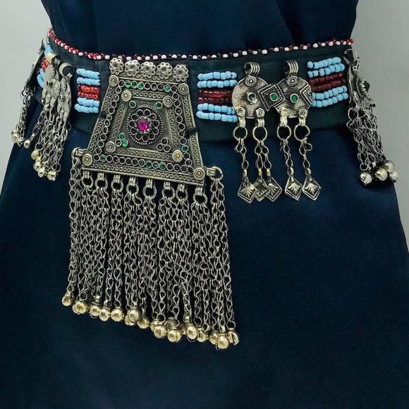 Vintage Kuchi Belt: Tribal Belly Dance Belt with Coins & Beads main image 16
